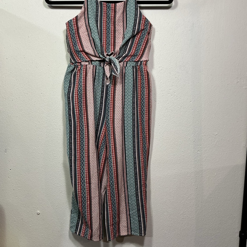 Beautees Strapless Dress with Red and Green Stripes